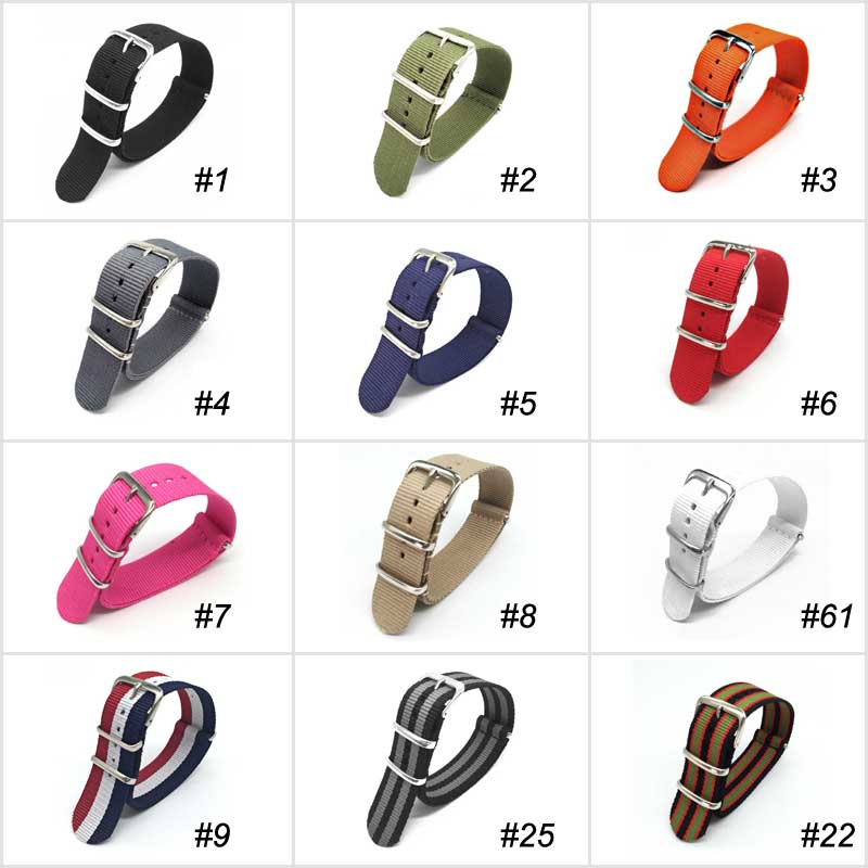 Bracelet de montre de Sport en Nylon pour femmes et hommes, 18mm 20mm 22mm, bracelet de Sport de l'armée en tissu, ceinture à boucle