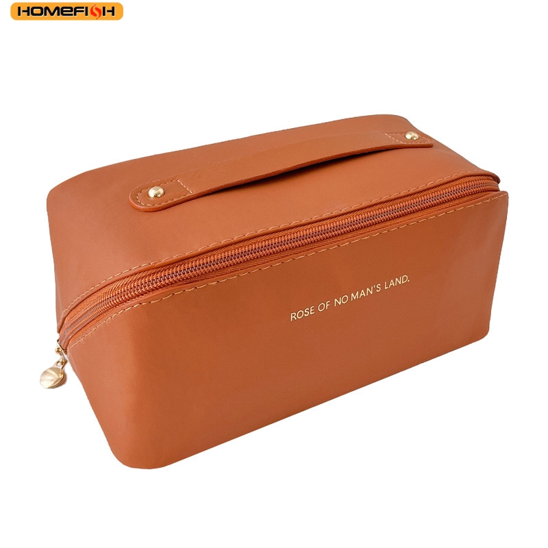 Organizador de Maquillaje de Lujo HOMEFISH para Mujer, Bolsa de Aseo, Estuche de Almacenamiento de Cosméticos, Neceser de Viaje con Cremallera, Caja para Dama