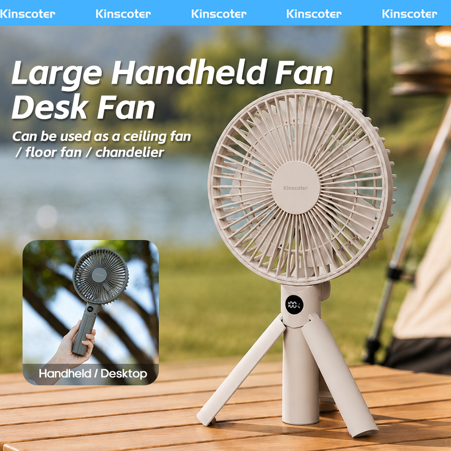 New Portable Folding Handheld Fan 3000mAh Desktop Rechargeable Fan Angle Adjustable for Home Outdoor Travel Camping