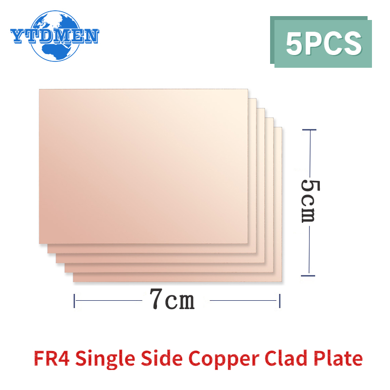 5 STKS FR4 PCB 5x7 cm Enkelzijdig Koperen Beklede Plaat Diy Pcb Kit Laminaat Printplaat 5*7 cm