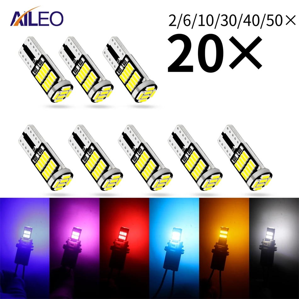 AILEO LED W5W T10 168 194 192 Лампа Canbus Стекло COB 6000k Парковочный купол Маркер Клиновой Лампа номерного знака Белый Зеленый DC 12 В