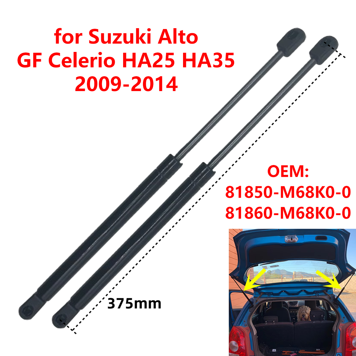 2Pcs 81850M68K00 für Suzuki Alto GF Celerio HA25 HA35 2009-2014 Auto Hinten Stamm Boot Heckklappe gas Streben Lift Unterstützung Stangen
