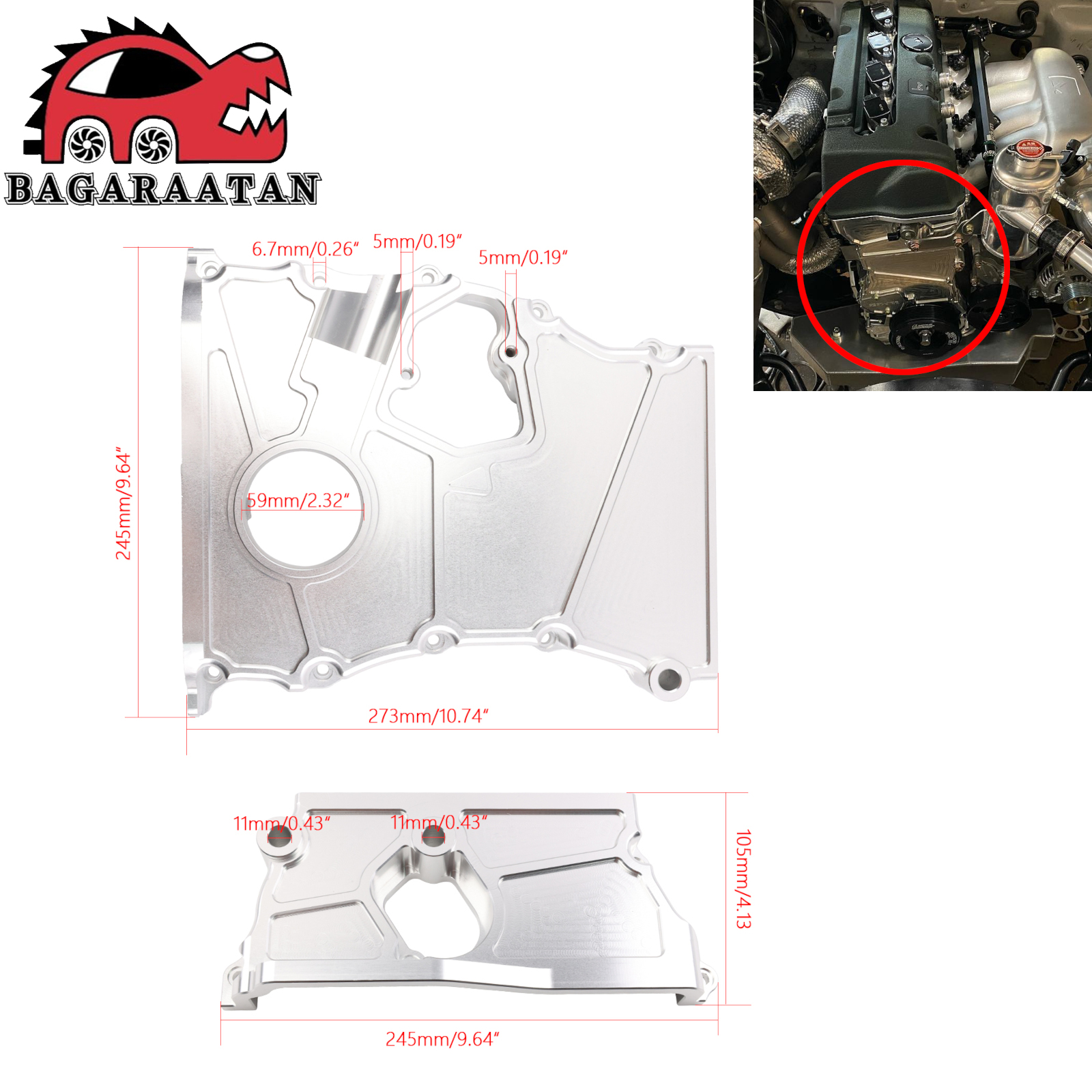K24A2 Raw Timing Chain Cover Kit Billet Aluminum For Honda Acura TSX CR-V Element K24 K24A1 K24A4 Engine