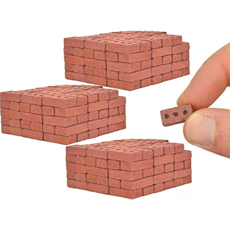 Real Mini Tijolos Modelo, Estatueta Miniatura, Acessórios Paisagísticos, Tijolos Falsos DIY, Brinquedo para Fairy Garden Building, 1:16, 50Pcs
