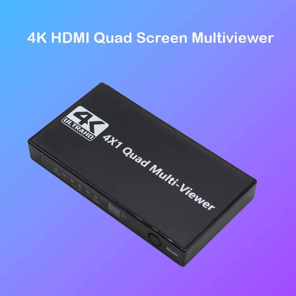 Мультиэкран 4K HDMI с четырьмя экранами 4x1 1080P 4 в 1, бесшовный переключатель Multi Viewer, 9 режимов отображения для ноутбука, ПК, ТВ-камеры