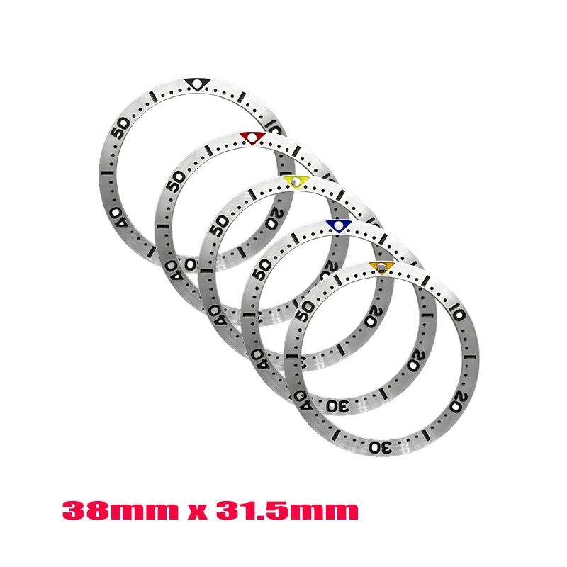 Insert de lunette plat en acier inoxydable, 38mm x 31.5mm, adapté pour SKX007 SKX009 SRPD SKX 6105 tortue Abalone hommes, pièces de boîtier de montre de plongée