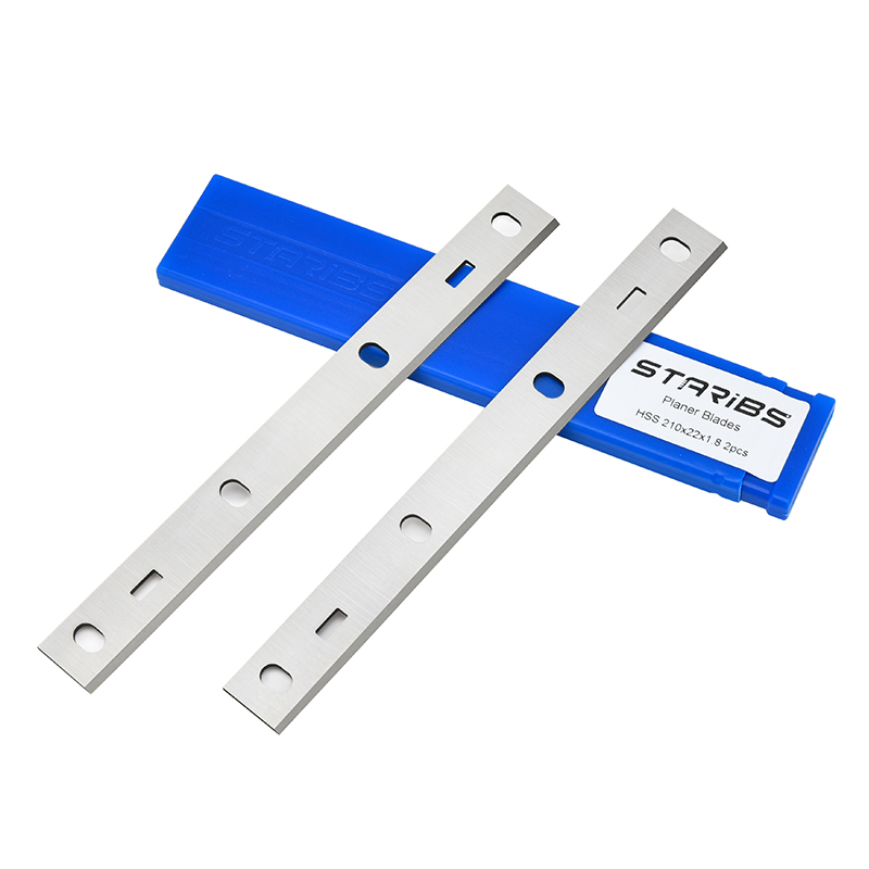 STARIBS HSS lame de raboteuse 210x22x1.8mm pour Scheppach RD860, HMS860, Woodstar PT85, pièces d'outils électriques pour le travail du bois, 8 pouces 2 pièces