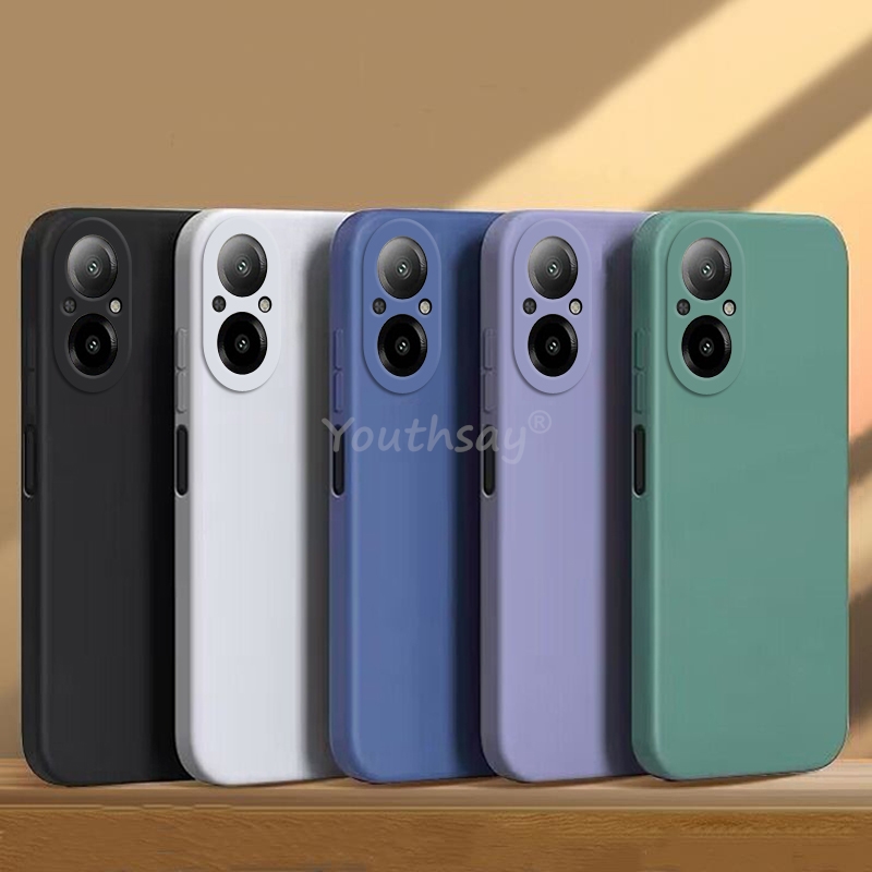 Voor Realme C67 Case Realme C67 Cover Vloeibare Siliconen Plain Soft TPU Anti-drop Capa Telefoon Protector Cover Realme C67 4G Case