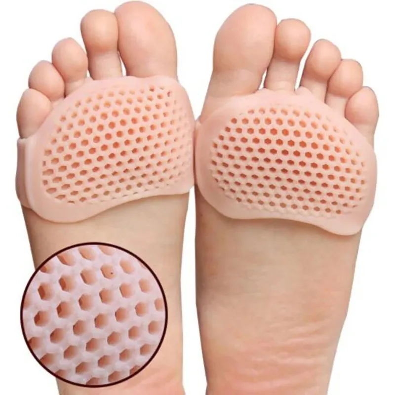 Almofadas metatarsianas de silicone, 2 peças, separador de dedos dos pés, alívio da dor, palmilhas ortopédicas para massagem nos pés, meias do antepé, ferramenta de cuidados com os pés