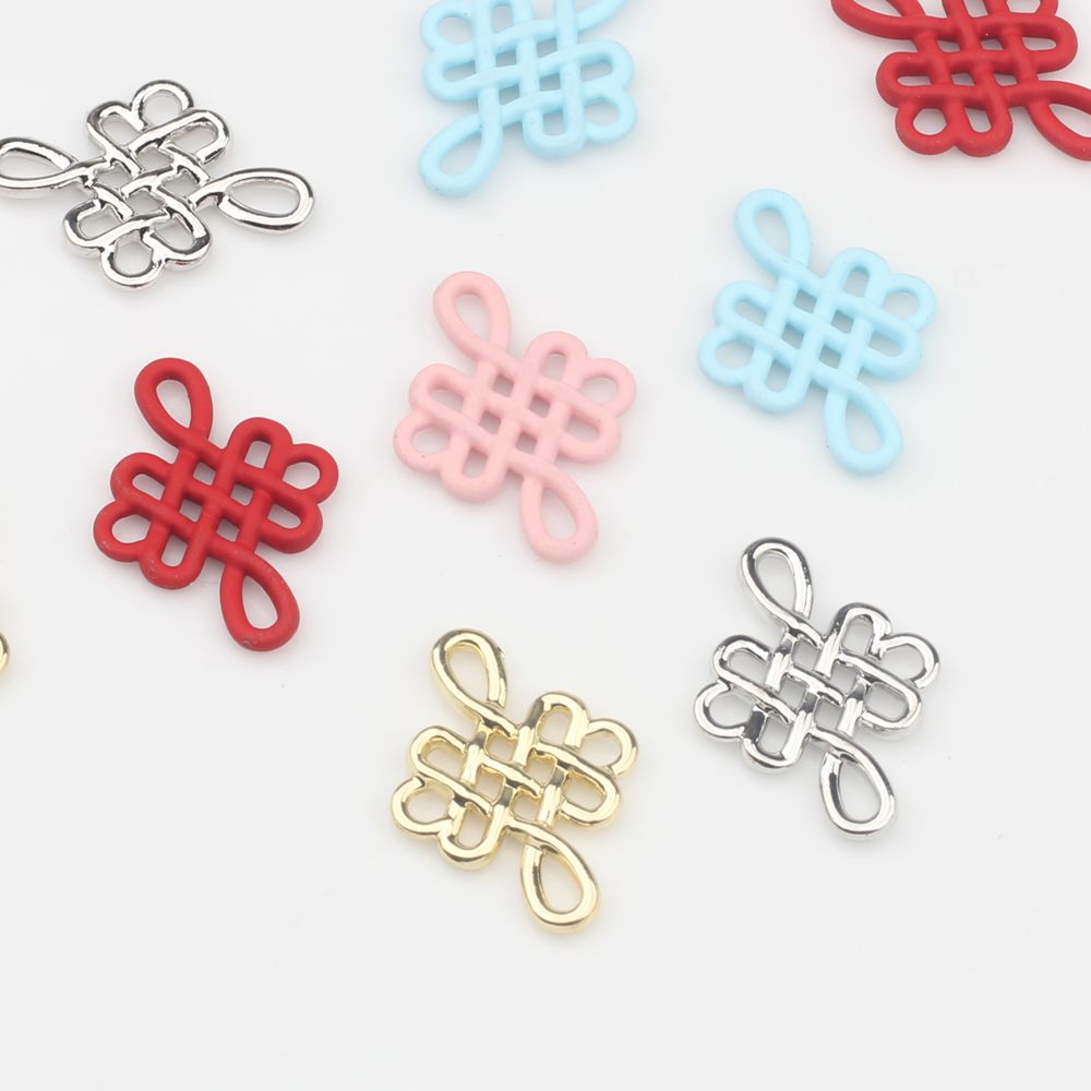 10 teile/los Zink-legierung Charms Emaille Spray Lack Chinesischen Knoten Charms Stecker Für DIY Schmuck Finden Zubehör