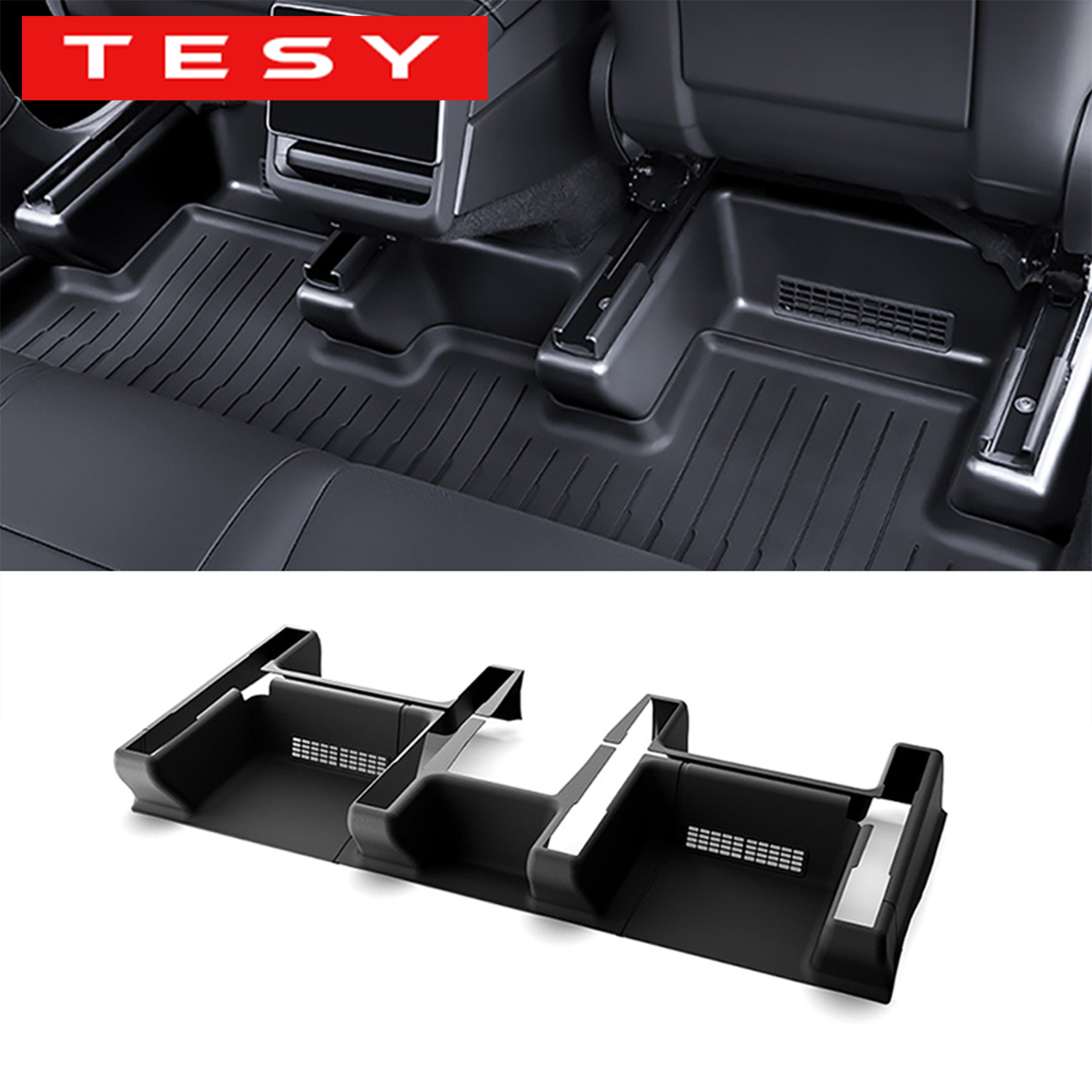 TESY Für Tesla Model Y Juniper Launch Standard TPE Unterer Sitzschutz Eckenschutz für Sitzgleitschienen Anti-Kick Dekor-Schutzabdeckung