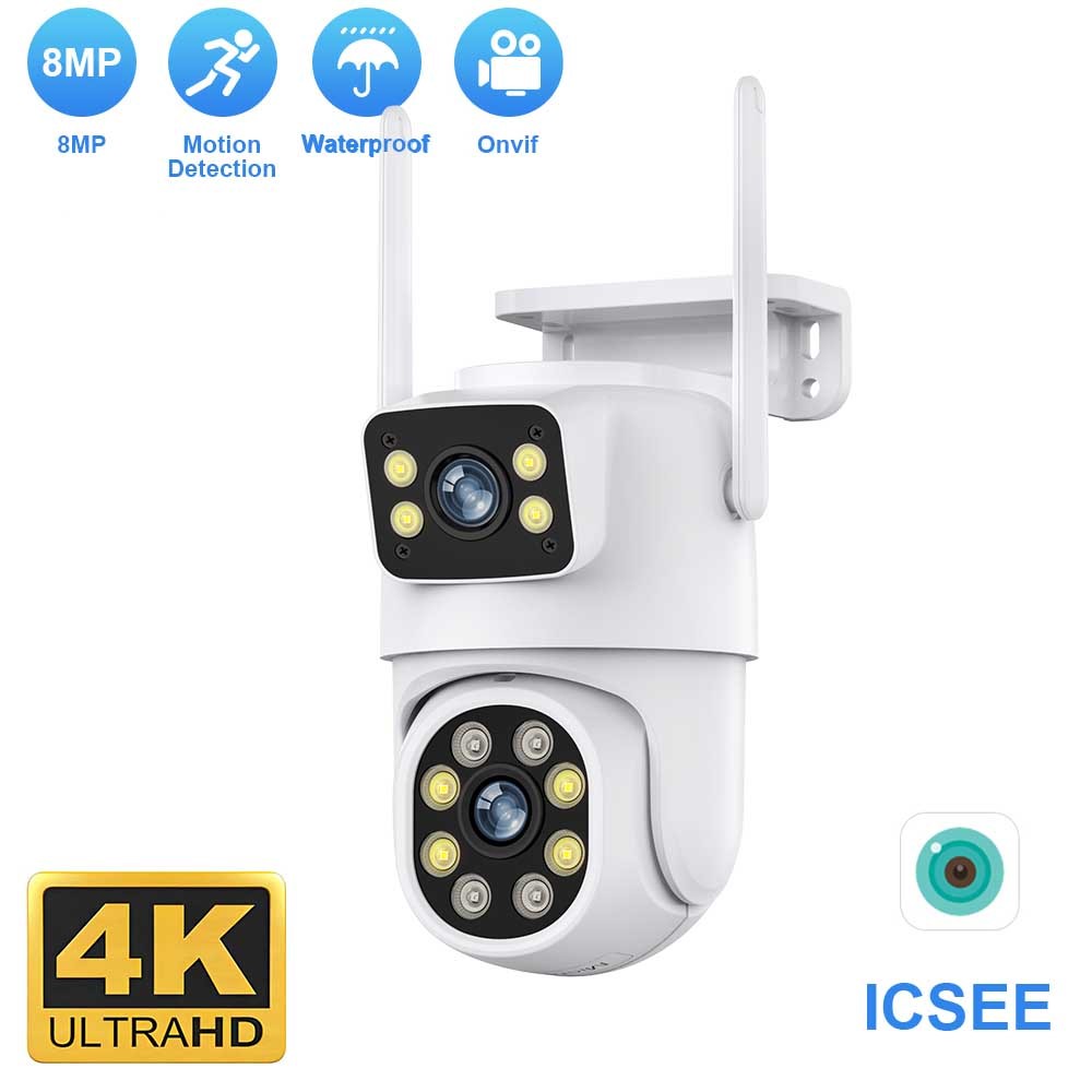 TAITAS-cámara PTZ Wifi de 8MP para exteriores, visión nocturna, pantalla Dual, detección humana, protección de seguridad, CCTV, cámara IP de vigilancia