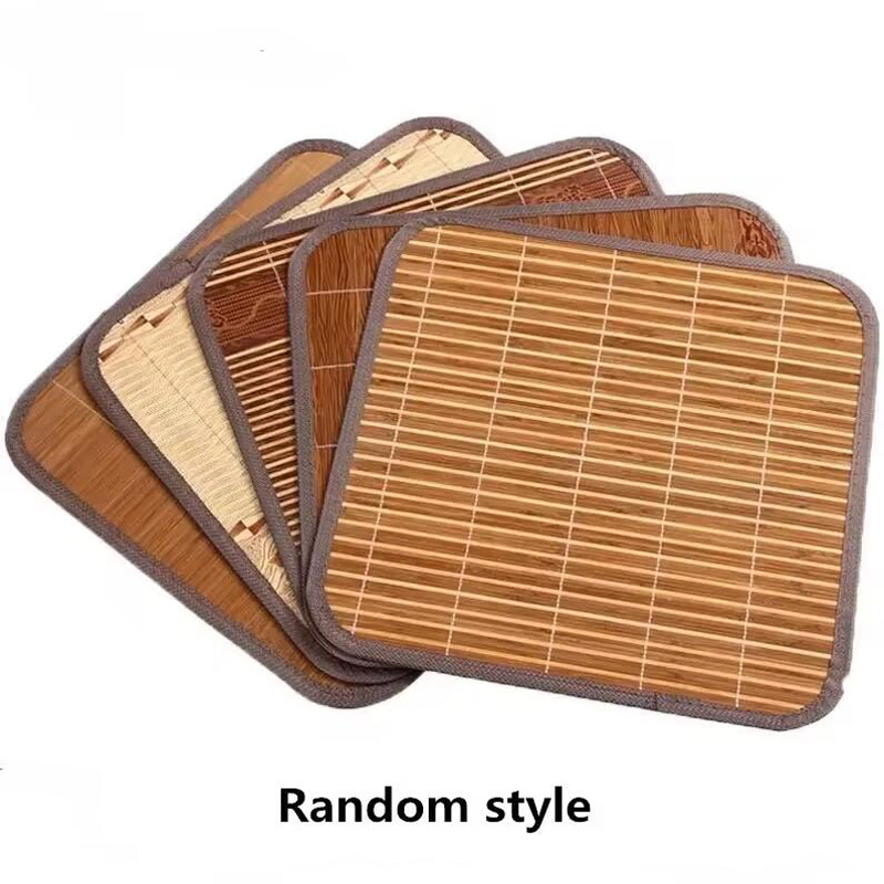 1 Pc Willekeurige Kleur Zomer Bamboe Stoelkussen Kantoor Student Cool Kruk Kussen Huis Vierkant Zomer Koel Eetkamerstoel Mat