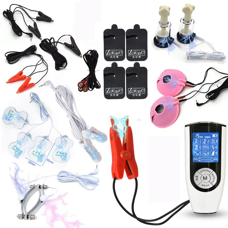 Pinza para pezón de Electro Shock, Clip para clítoris, almohadilla de masaje, BDSM fuerte, estimulador de pecho, coqueteo, juguete sexual para pareja