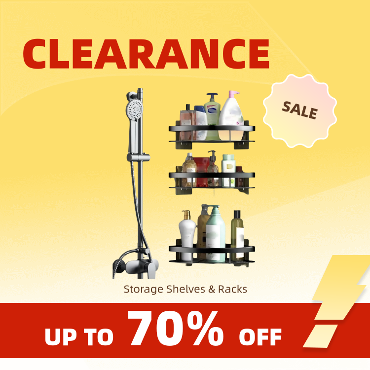 Clearance_One 三角形バスルーム棚、家庭用バスルーム用品収納ラック、黒の壁掛け三脚、バスルーム収納ラック