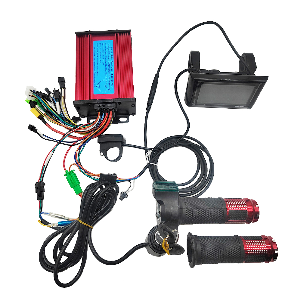 Contrôleur sans balais avec écran LCD et accélérateur pour vélo électrique, vélo électrique, scooter électrique, 36V, 48V, 60V, 350W, 500W, Prévention 25A