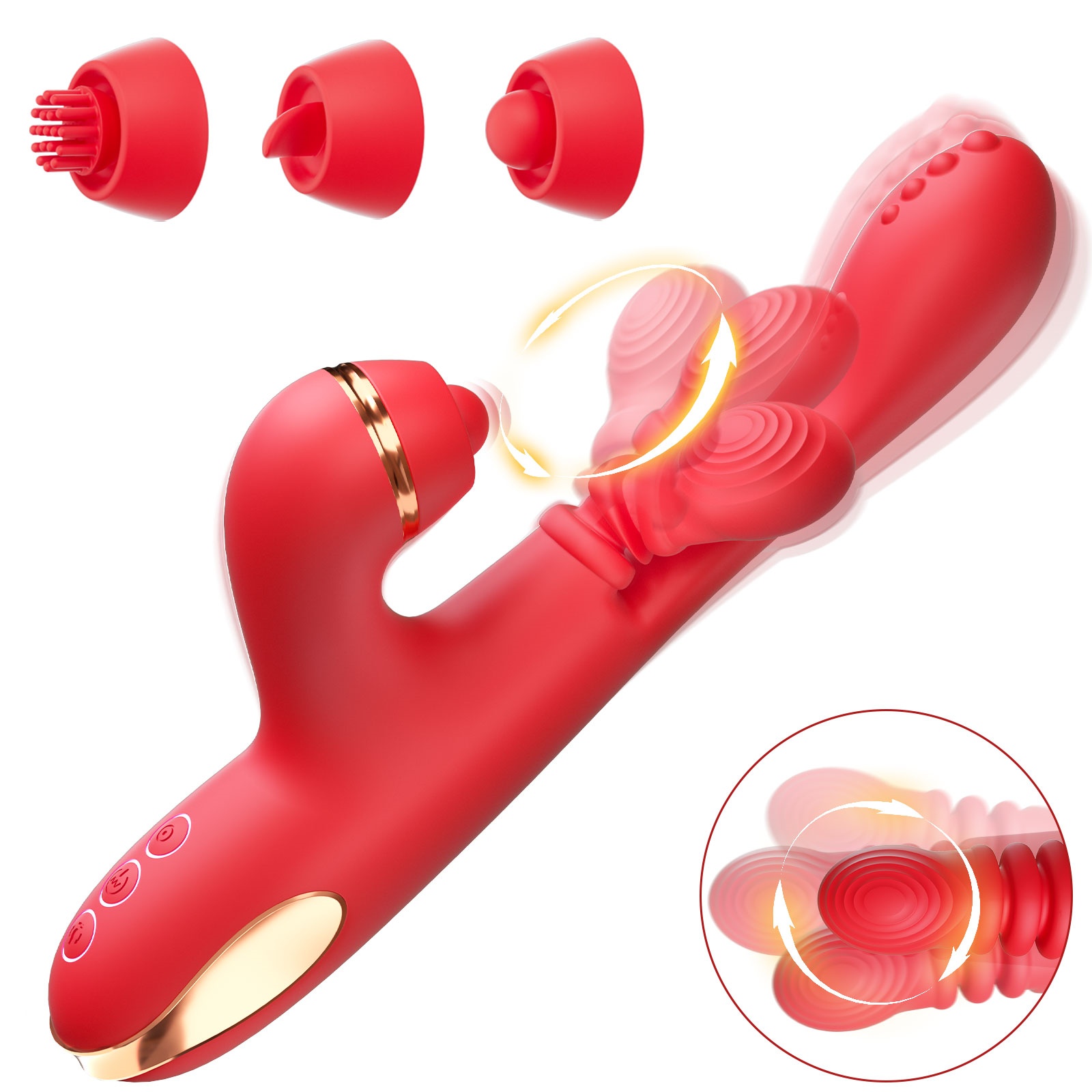 Gode vibrateur 5 en 1 en forme de doigt pour femme, stimulateur de Clitoris, 3 remplacements, masturbateur pétrissage, jouets sexuels pour adultes, nouveauté