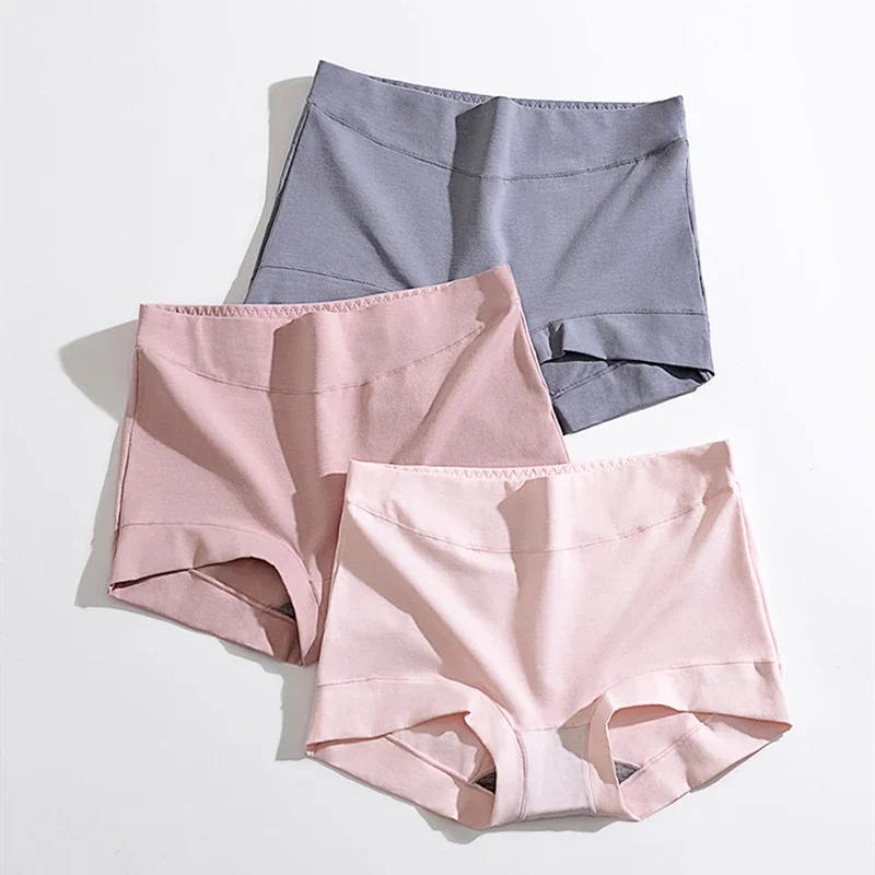 4 temporada universal calcinha feminina roupa interior de cintura alta puro algodão cor sólida lingerie para senhoras plus size 4xl boxer shorts