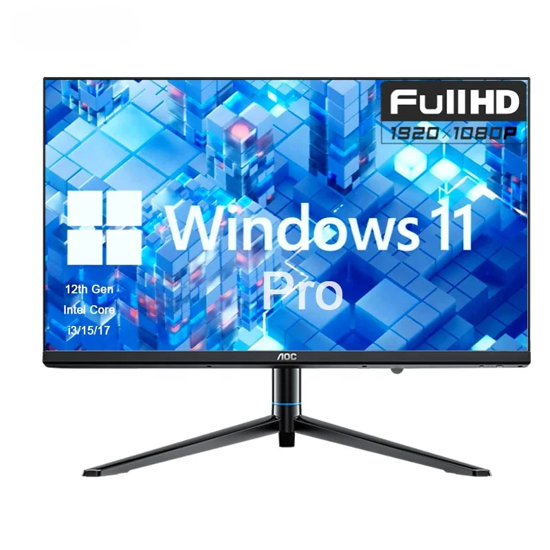 Yunyi oem aoc marca tudo em um pc 24 Polegada core i7 1260p ddr4 16gb 512gb ssd computador conjunto tudo em um pc com bateria ups