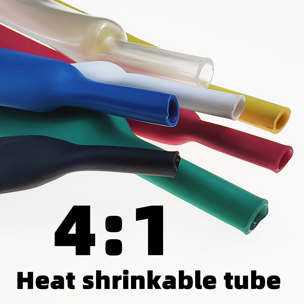 Termocontraíble4:1 con pegamento, tubo termorretráctil, Kit de embalaje termorretráctil, conexión electrónica, funda aislante para cables y cables