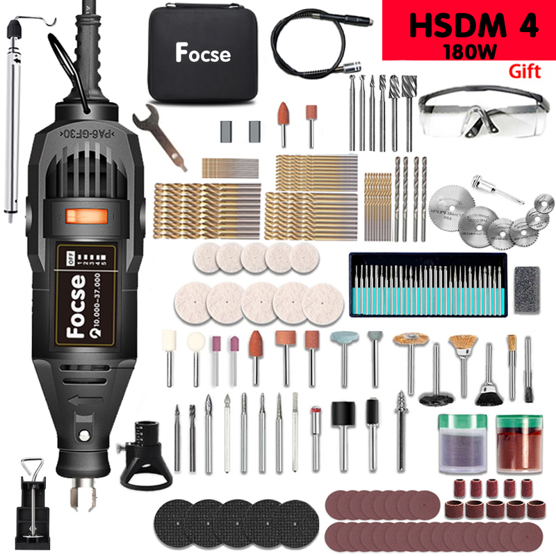Minitaladro eléctrico de 180W, herramienta rotativa de grabado, amoladora de pulido, pluma de grabado Dremel de velocidad Variable con accesorios