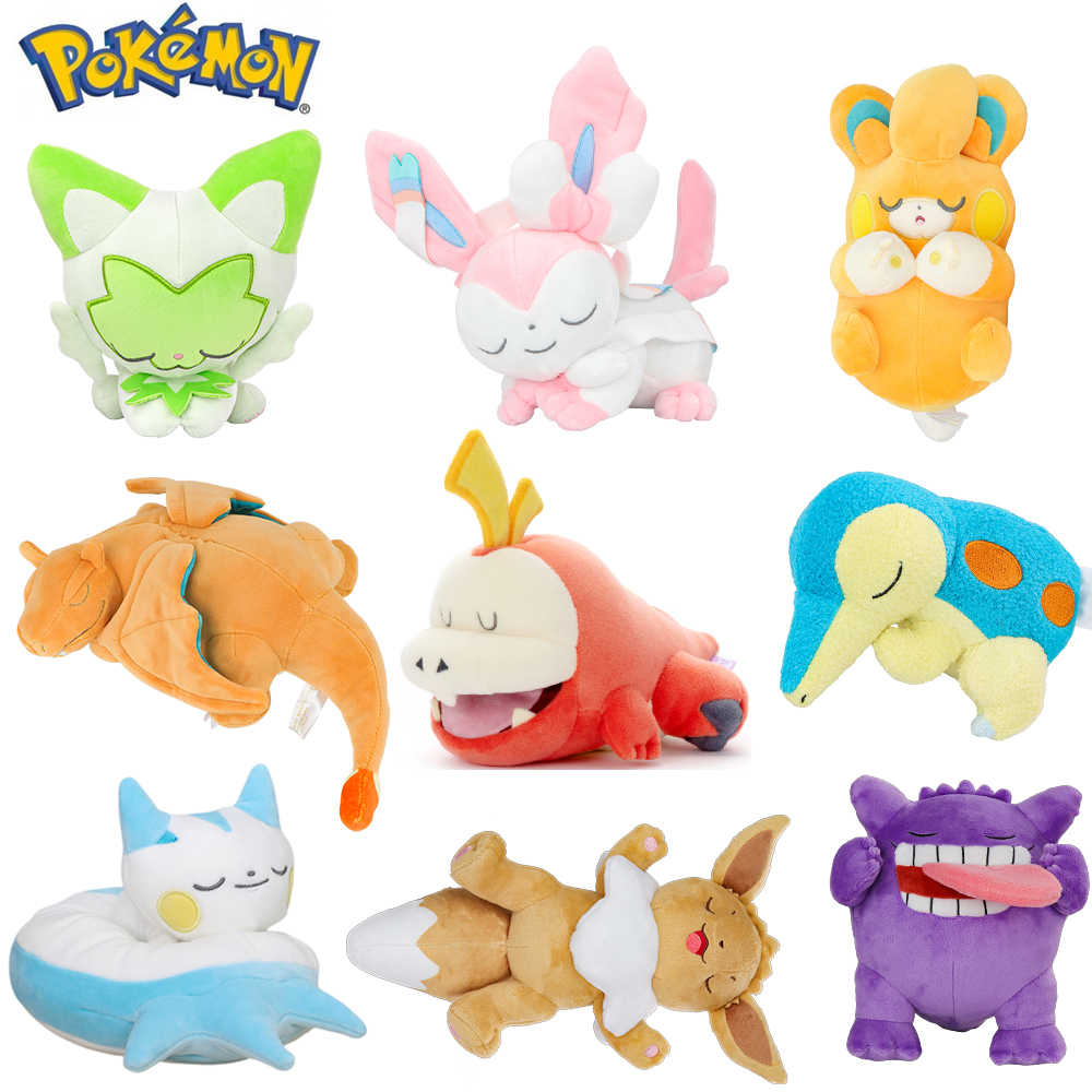 Плюшевые игрушки Pokemon: Генгар, Фуэко, Сильвеон, Памо, Синдауил, Алтария, Спригатито. Спящие куклы. Коллекция аниме-игр. Подарки на день рождения.