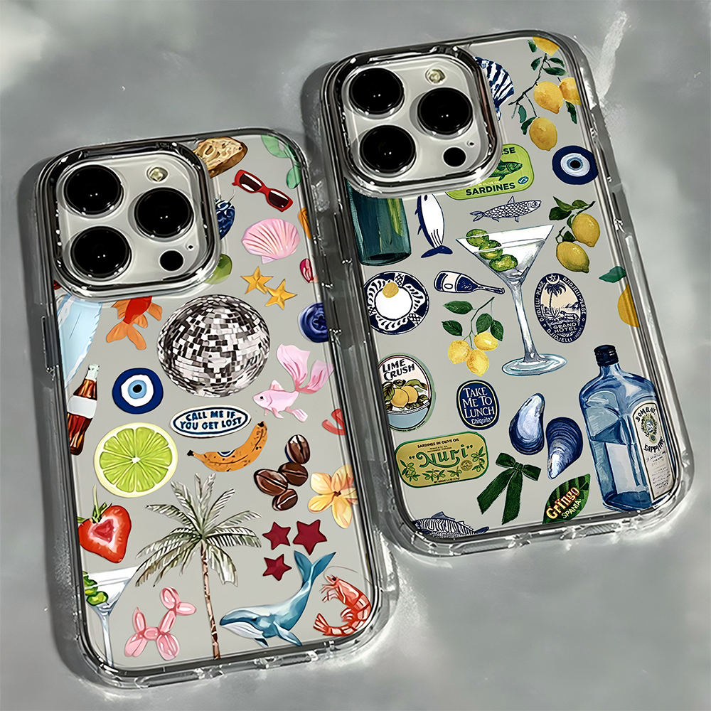 Luxe Landschap Kust Wijn Citroen Telefoon Case Voor iPhone 17 16e 16 15 14 13 12 11 mini Pro Max X XR XSMAX 8 7 Air Plus Soft Cover