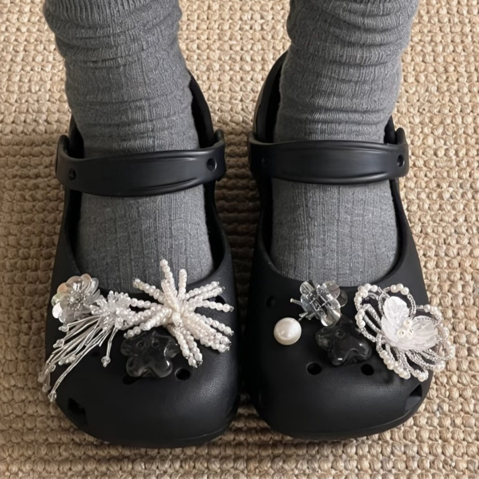 Set de dijes originales para zapatos de mujer, estilo retro, para zapatillas de ballet, paquete de dijes de corcho, decoraciones de moda para zapatillas de ballet, accesorios DIY para zapatos.