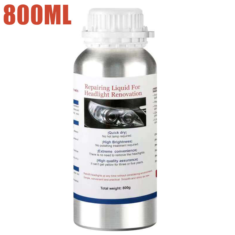 Lampu depan mobil cairan reparasi, pemoles restorasi lampu depan 800ML