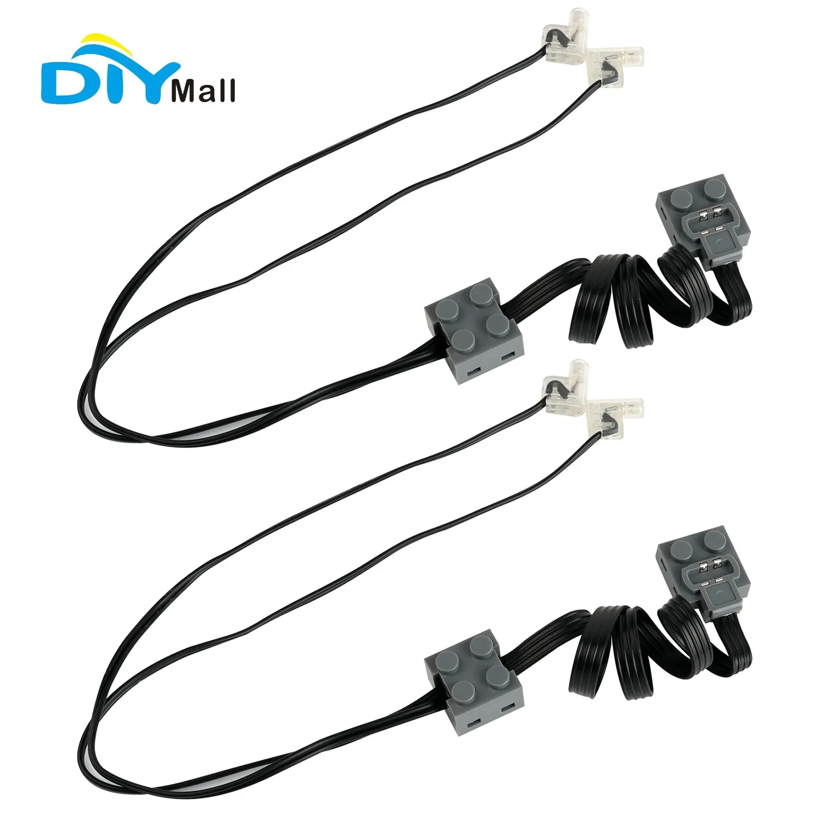 2PCS MOC Power ฟังก์ชั่น LED Light Link สาย 8870 ใช้งานร่วมกับ Legoeds สวิทช์ 8869 รถรถไฟการปรับเปลี่ยน