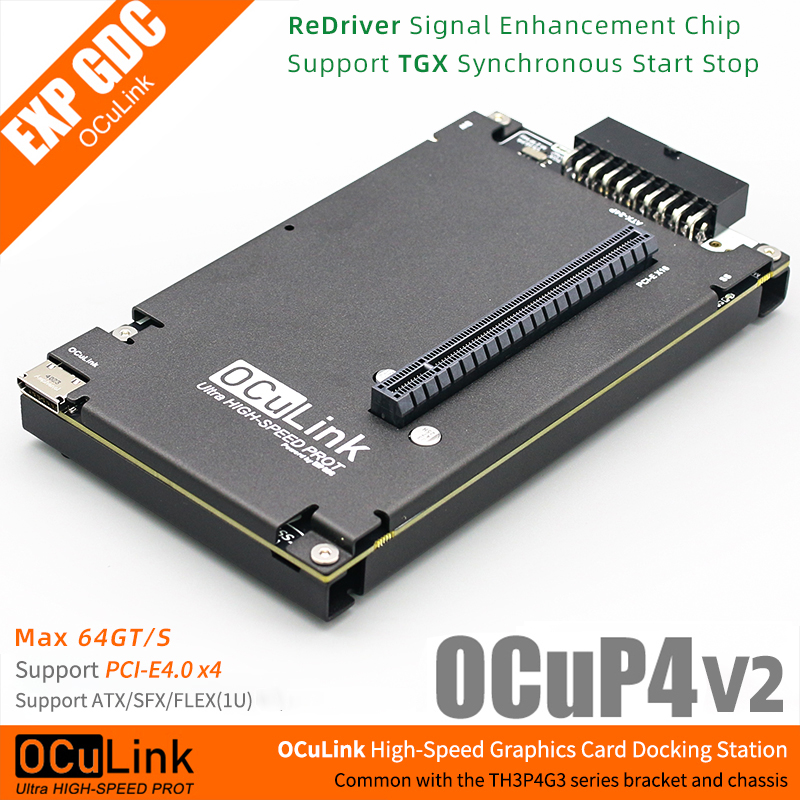 OCuP4V2 OCuLink GPU Dock con chip ReDriver opcional NVME M.2 a OCulink Adapterfor portátil Mini PC a tarjeta gráfica externa