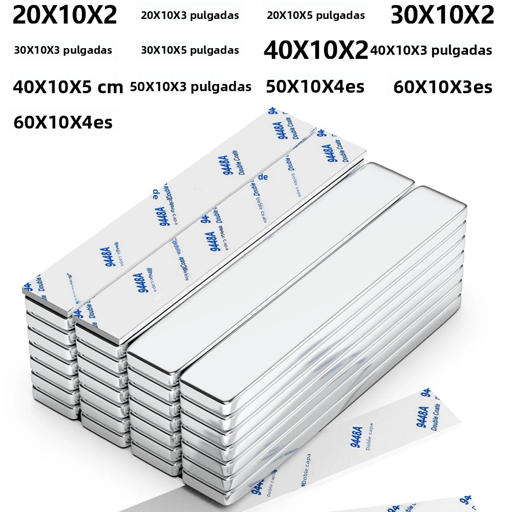 Imán de neodimio súper potente con bloque magnético adhesivo de doble cara NdfeB N35 imanes magnéticos permanentes fuertes para refrigerador