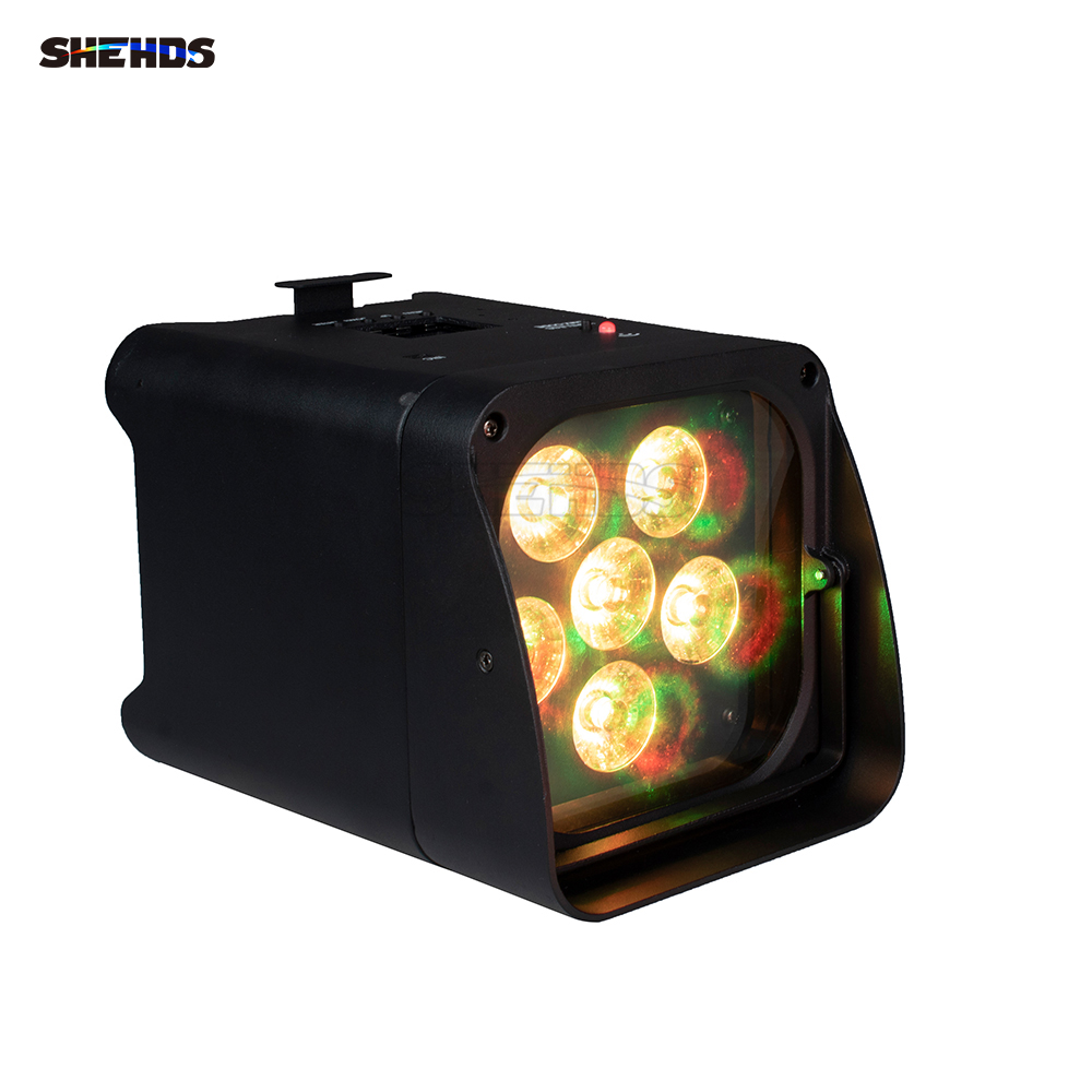 SHEHDS LED Par Light bezprzewodowy pilot 6x18W 6w1 RGBAW + UV z baterią dla DJ Disco świąteczne dekoracje publiczne