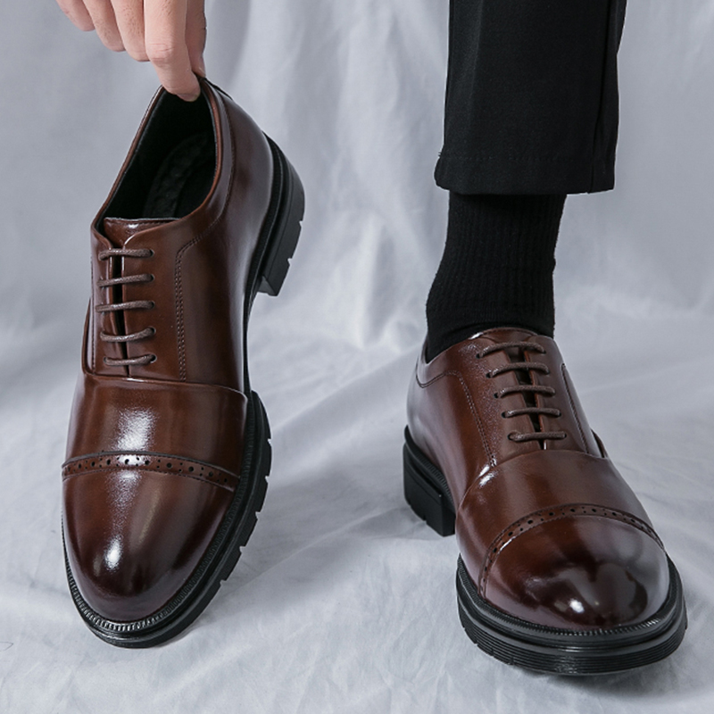 Classic Brogues Shoes Men Trend Wedding Social Leather Shoes For Men High Quality Men's Dress Shoes Casual Business Shoes Male