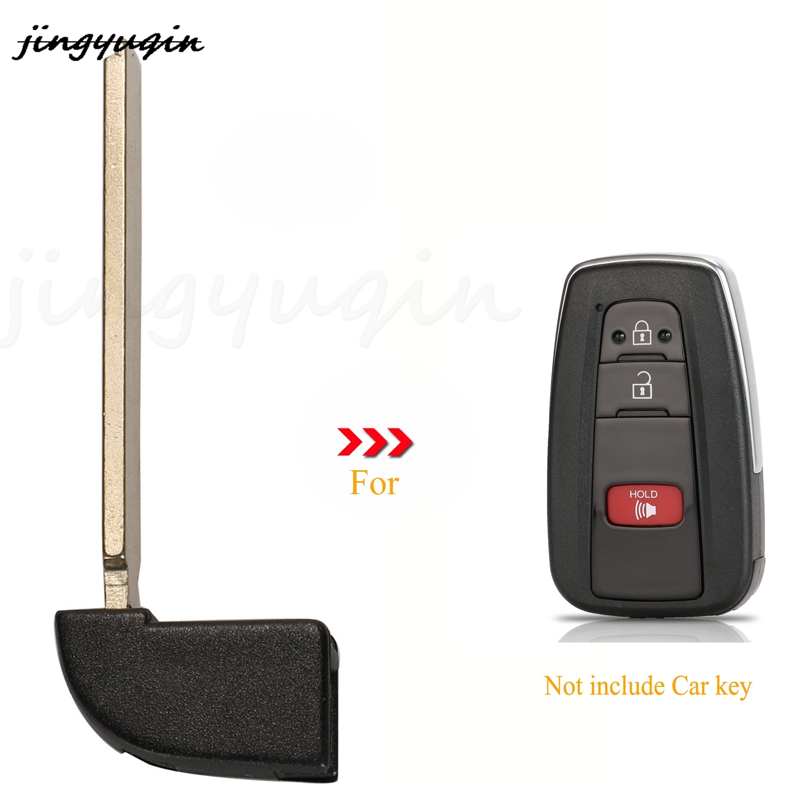 Jingyuqin-llave de coche remota sin llave, inserto de emergencia sin cortar, hoja en blanco para Toyota Camry Corolla RAV4 C-HR 2019