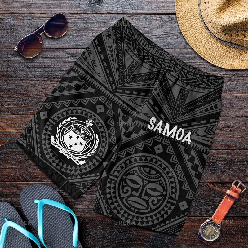 Nowe spodenki plażowe Harajuku 3D polinezyjskie samoa drukowanie dla mężczyzn moda Streetwear spodenki plażowe unisex fajne spodenki kąpielowe spodnie