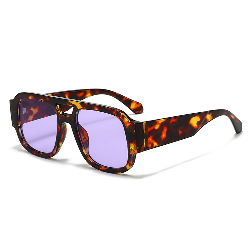 2025 Vierkante zonnebril met groot frame Dames Heren Casual Outdoor Zand Zonnebrandcrème Kleurrijke tinten Oculos