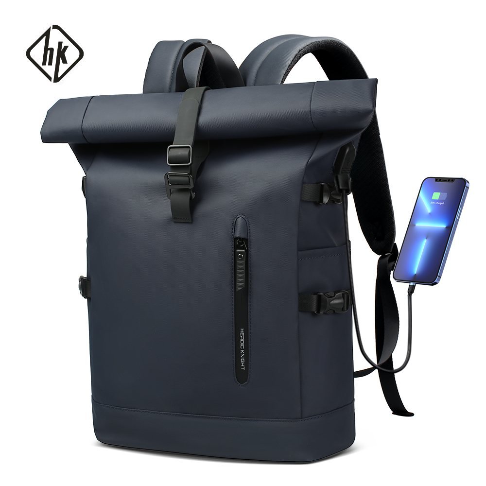 Hk grande 15.6 Polegada mochila portátil dos homens anti-roubo mochila de viagem para negócios universidade bicicleta escola mochila com porta usb