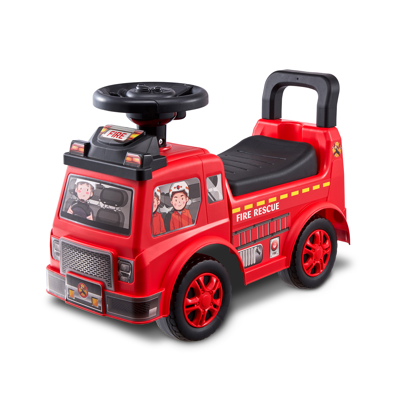 SucceBuy Ride On Push Car Kinderauto met muziekstuur en opbergruimte onder de stoel voor peuters van 3-12 jaar Ride Racer