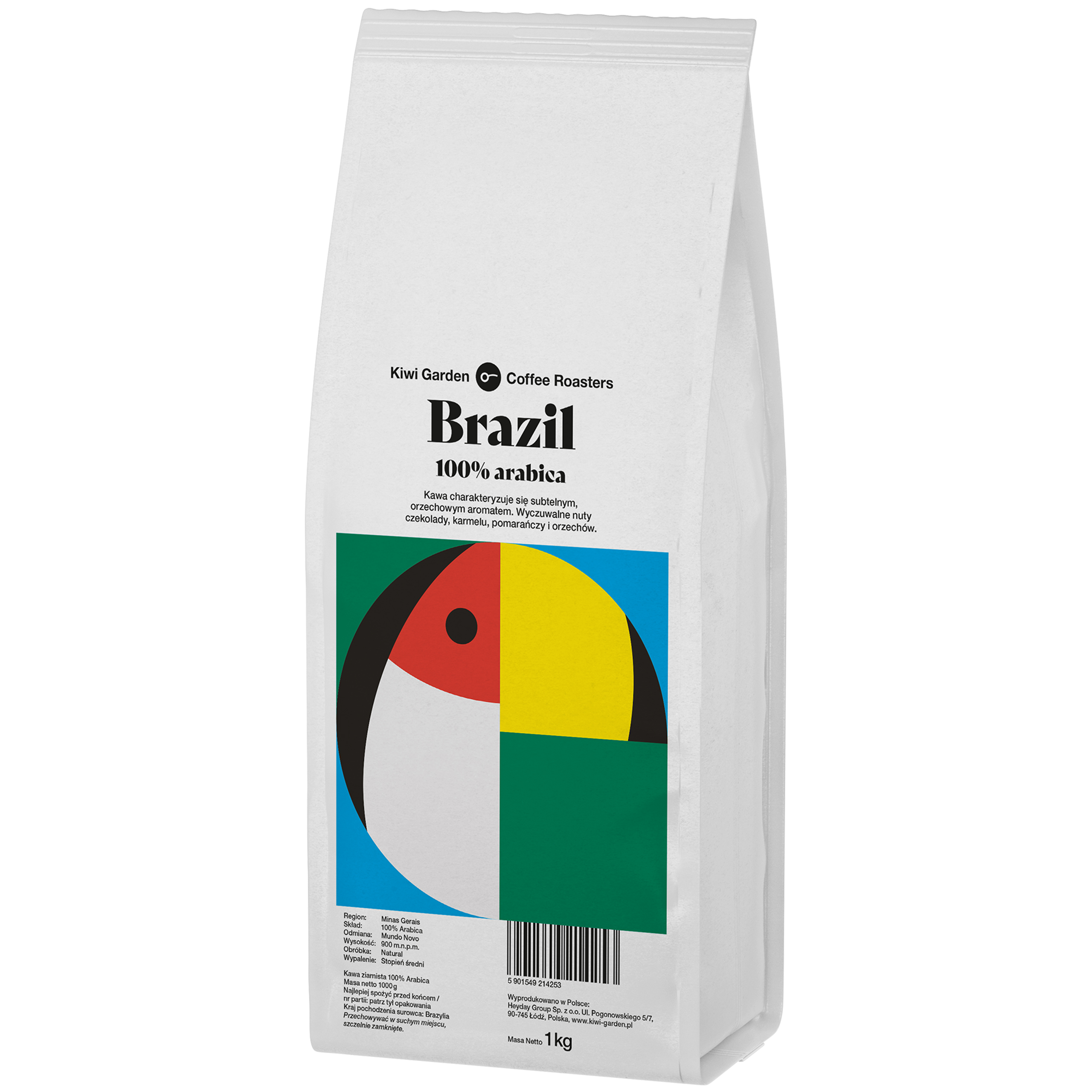 Kawa ziarnista Świeżo palona 1kg BRAZIL Arabica