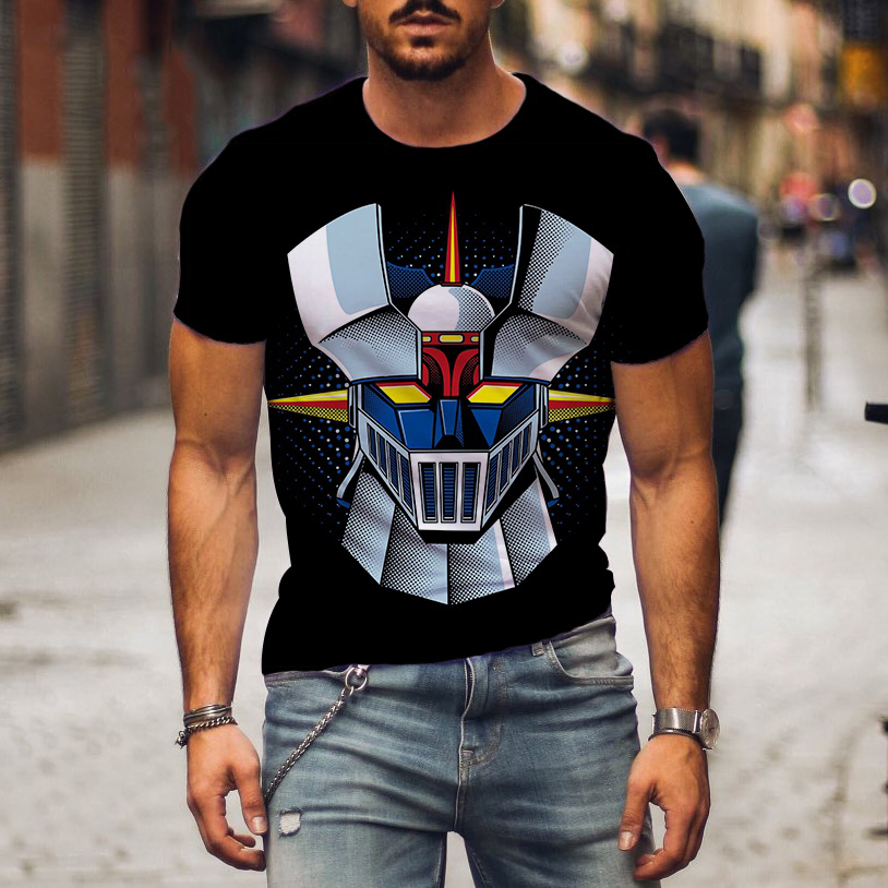 Mazinger Z Anime Robot 3D Stampa Sport Ad asciugatura rapida Traspirante Maglietta da uomo Harajuku Street Casual Trendy Kid Manica corta Vestiti Top