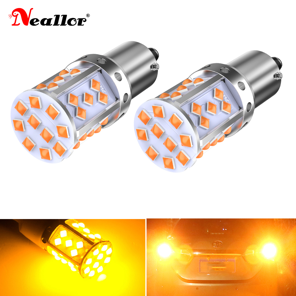 Un paquete NO Hyper Flash 1156 BA15S P21W BAU15S PY21W T20 7440 bombilla Led luces de señal de giro ámbar naranja Canbus Leds sin errores