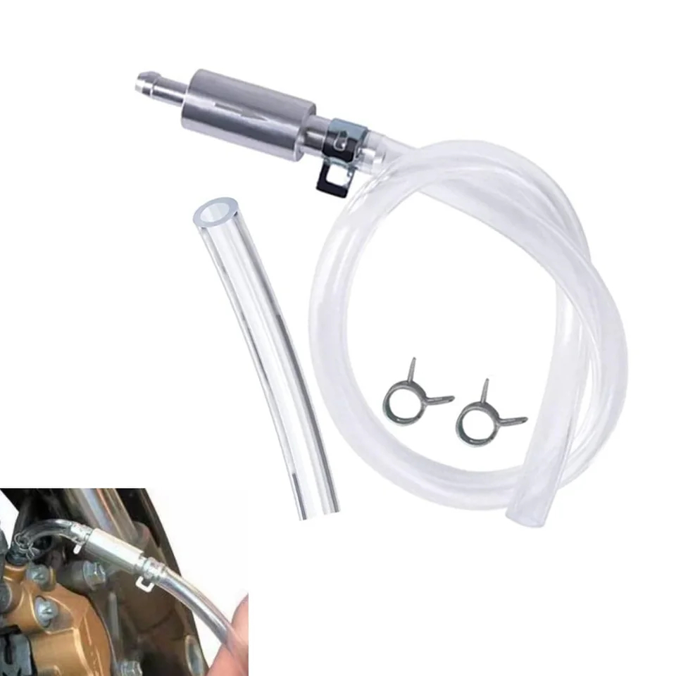 Clear Oil Extraction Pipe Rubber Brake Bleeder Kit One-Way Check Valves Quick-Connect Brake Bleeder Hose Replacement
