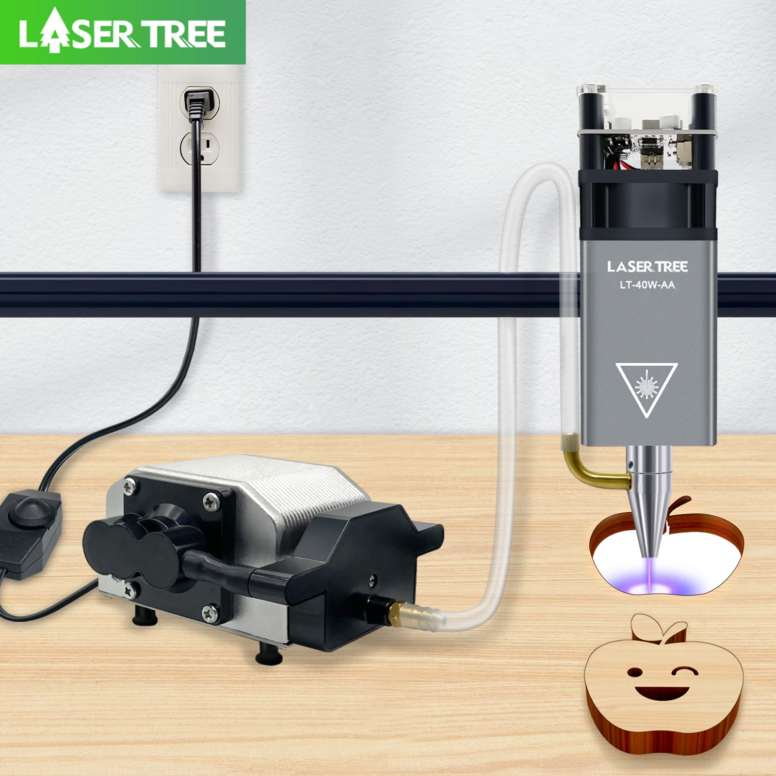 Laserboom 5W Lasermodule Met Luchtondersteuning 450nm Vaste Focus Ttl Blauw Licht Laserkop Voor Diy Cnc Snijgraveermachine