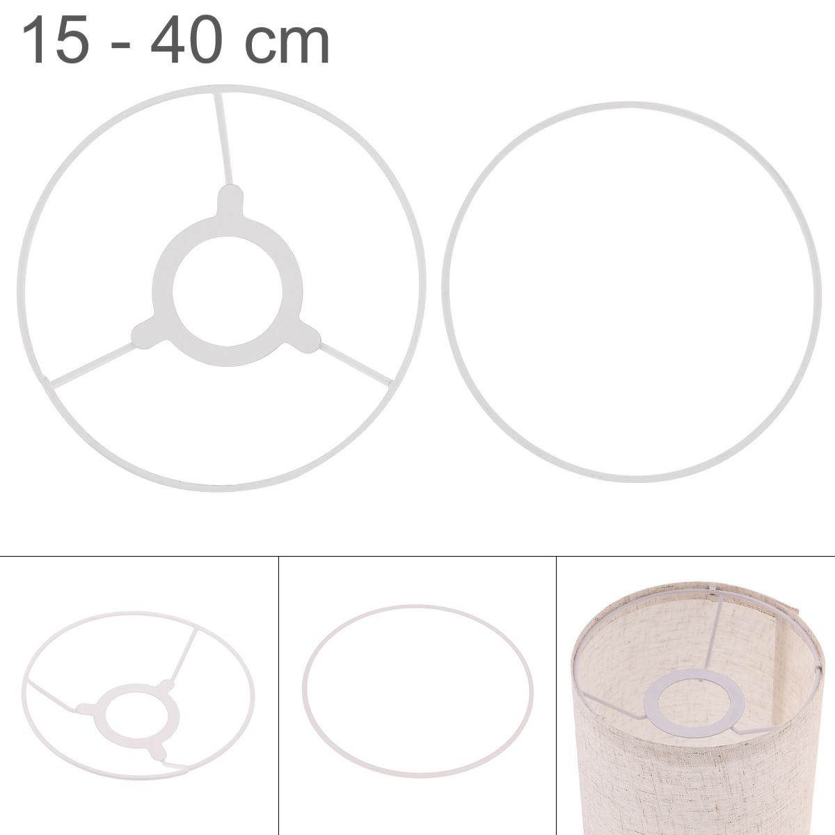 Pantalla cilíndrica estándar E27 de 15 - 40cm, marcos de pantalla de lámpara Vintage para producción de techo de lámpara de mesa DIY
