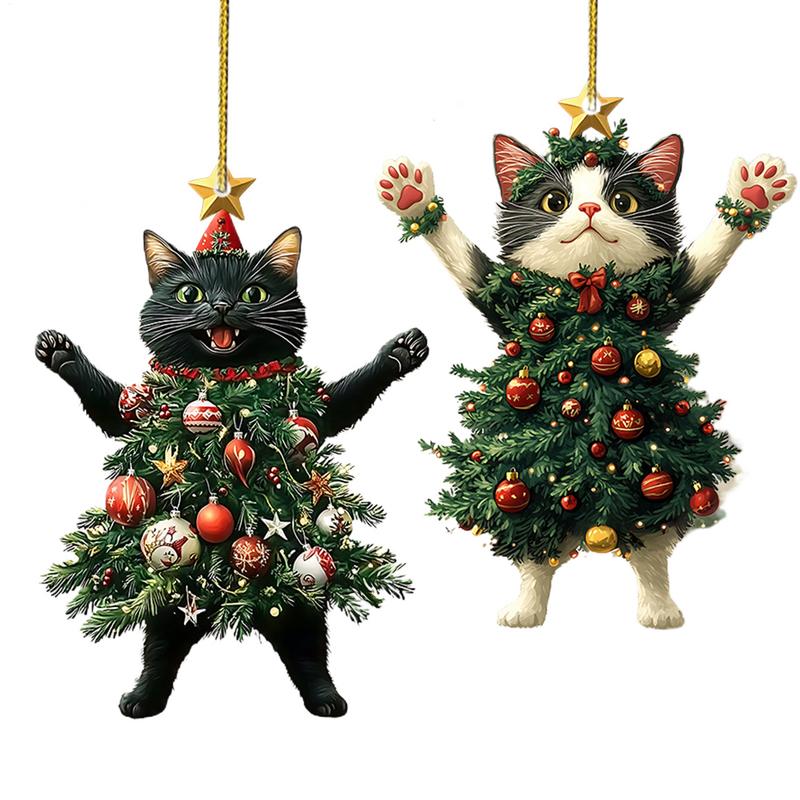 Colgantes para árbol de Navidad, adornos colgantes de gato bonito para mochila de coche, decoraciones para árboles de Navidad, suministros para fiestas, regalos de Año Nuevo, 1 ud.