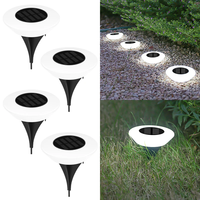 Paquete de 1/4 luces solares, lámpara LED para jardín, lámpara de pie para exteriores, luz de paisaje con encendido/apagado para camino de jardín, patio, cubierta, decoración de acampada