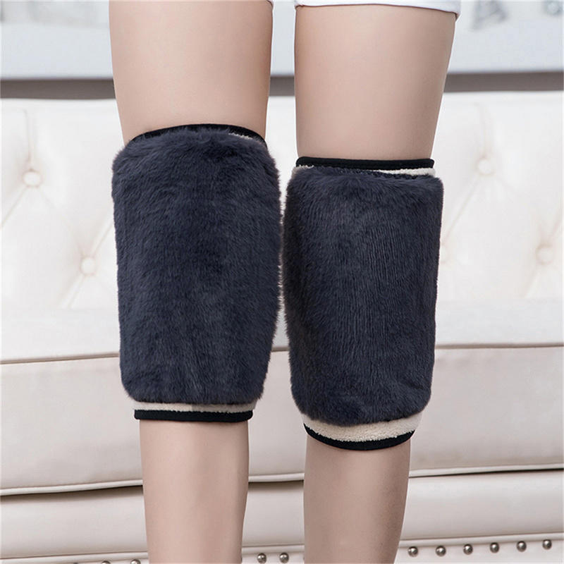 1PC Winter Warme Knie Pads Für Frauen Beinlinge Männer Alte Menschen Kalten Bein Arthritis Kneepad Knie Unterstützung Kaninchen Fell knie Protector