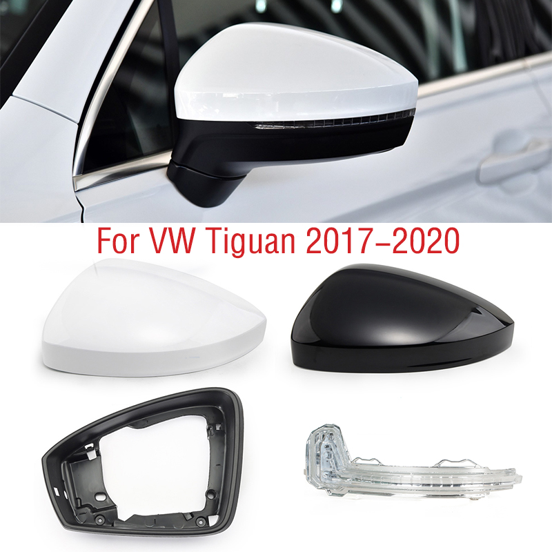 Couvercle de rétroviseur latéral de porte d'aile de voiture, cadre de rétroviseur, lentille en verre, clignotant, pour VW Tiguan 2017 2018 2019 2020
