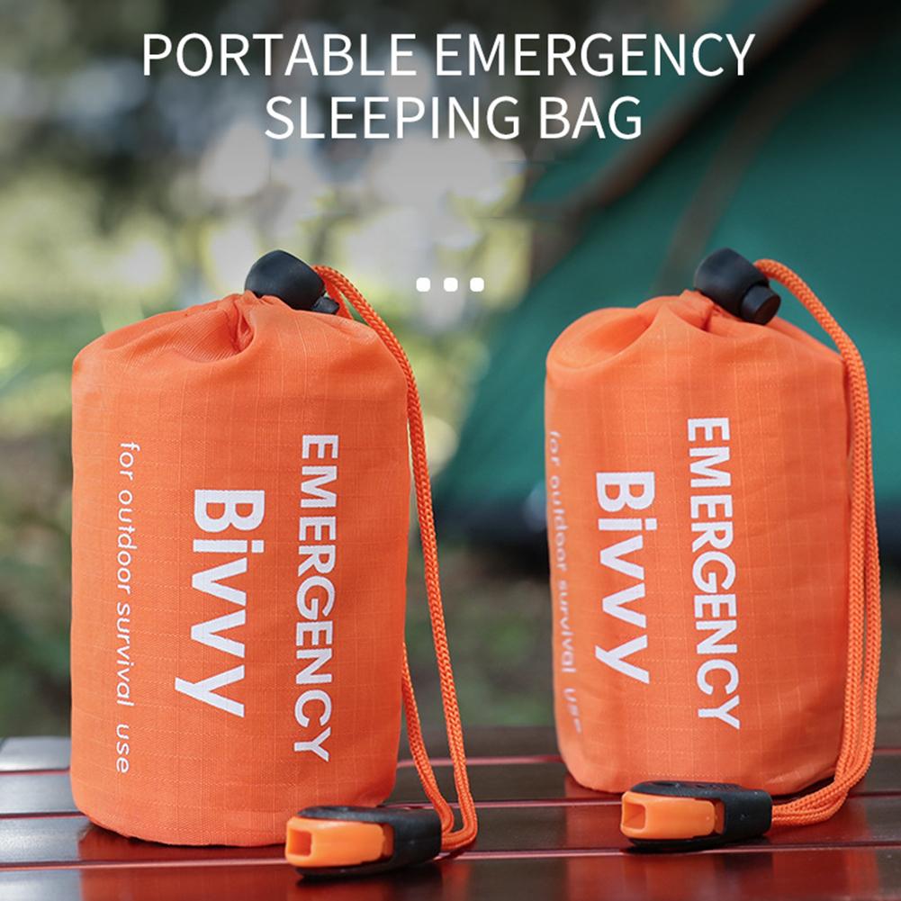 Saco de dormir de sobrevivência de emergência ao ar livre cobertor térmico mylar à prova d'água saco reutilizável portátil acampamento caminhadas equipamento de emergência